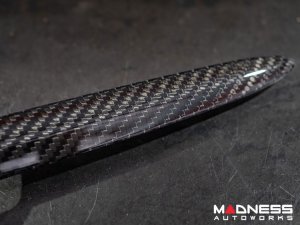 FIAT 500 ABARTH Front Emblem - Carbon Fiber - Red Racing Stripe w/ White Scorpion